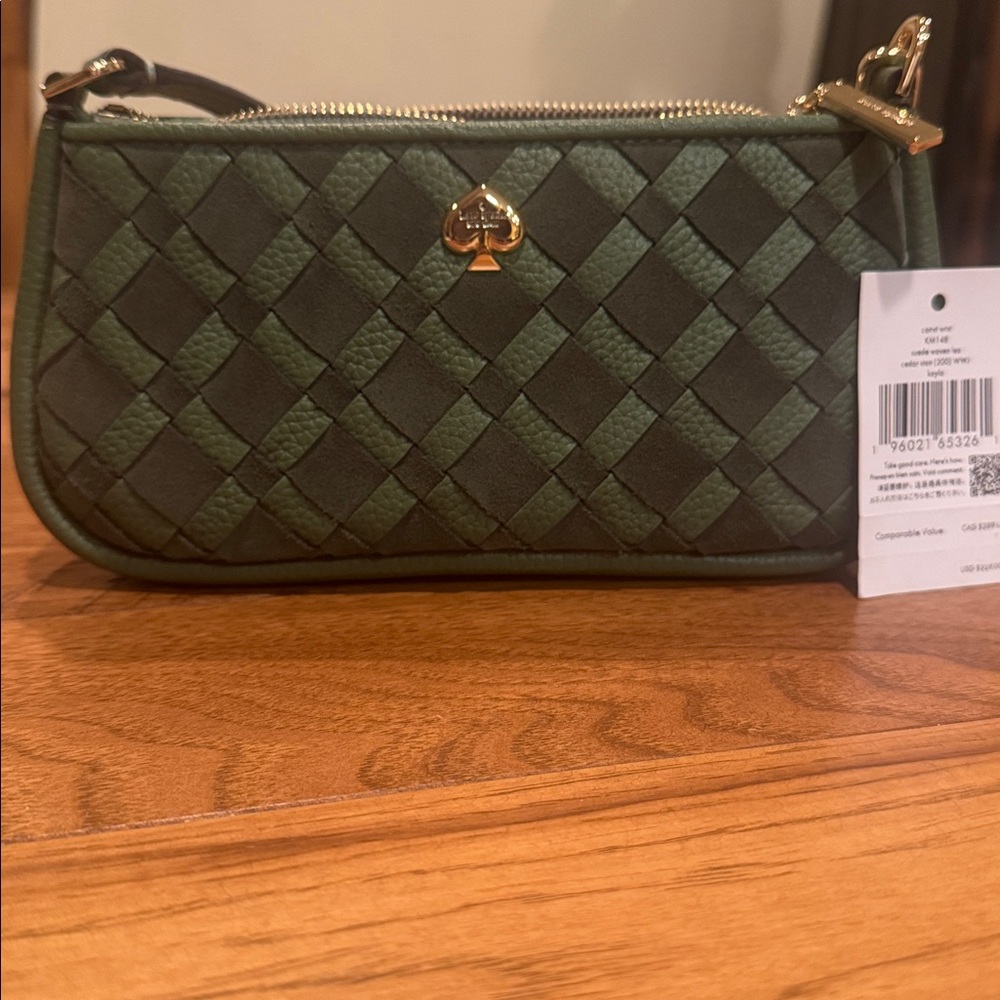 Kate Spade Forest Green Woven Shoulder Bag